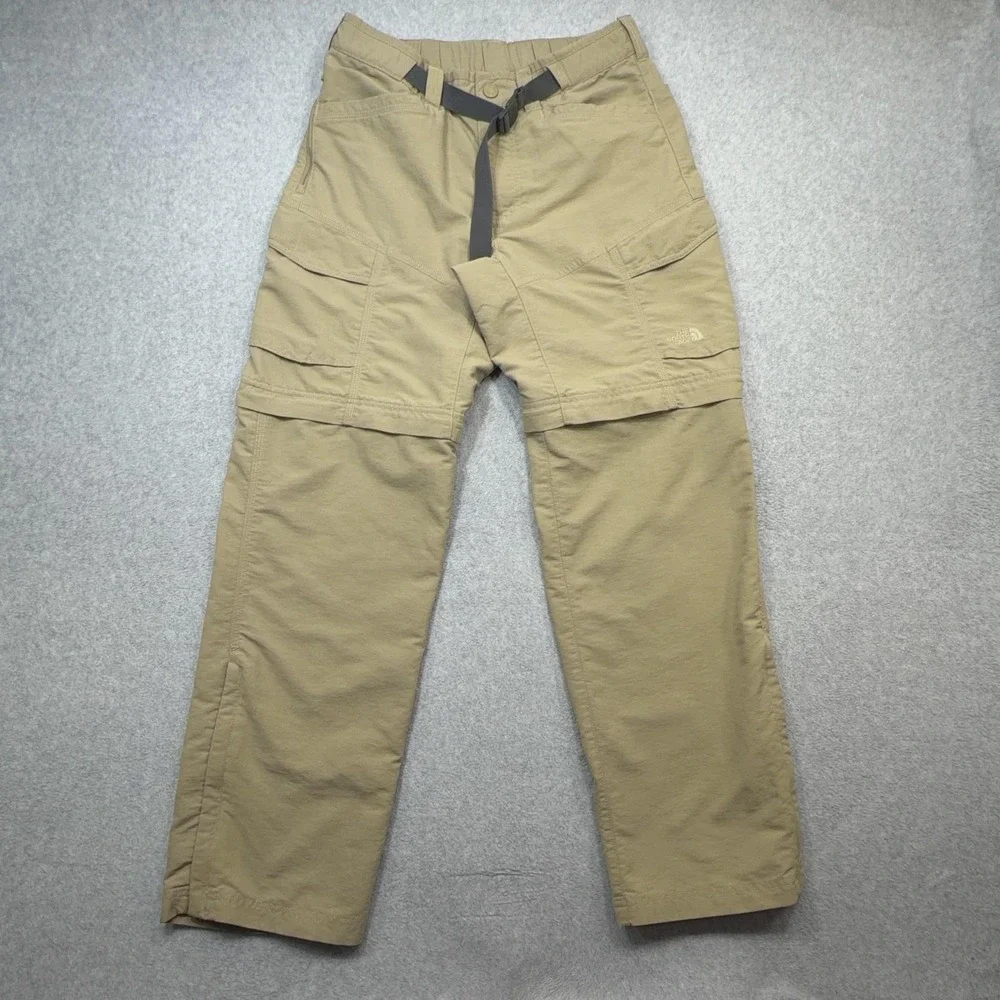 The North Face Paramount Convertible Pants Mens Small Beige Cargo Hiking Outdoor